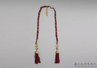 图片[2]-Pair of threaded silk purple tassel ornaments with gold and gem beads, Qing dynasty, 18th c., Work of the Muslim regions-China Archive